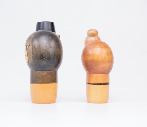 Image 1 of Ensemble de poupées kokeshi vintage, couple âgé