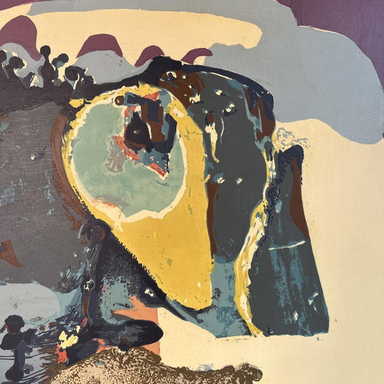 Bernard Desfrere, Cobra Movement Rose, Sérigraphie à l'huile, 1972 – Tirages d'art, Paper, Abstract (photo 11 of 17)