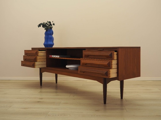 Credenza danese in teak con ripiani estraibili e cassetti, anni '70 – Credenze, Wood (photo 4 of 18)