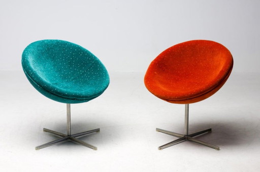 Set of 2 Vitra Verner Panton C1 Chairs in Velvet