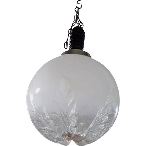 Mid century Murano glazen bol hanglamp van Mazzega, jaren 1960