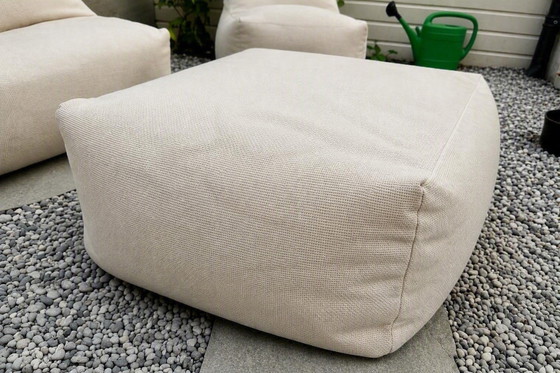 Ensemble de salon de jardin Calme Jardin (canapé 2 places, fauteuil et pouf) | Beige | Intérieur et extérieur (photo 3 of 5)