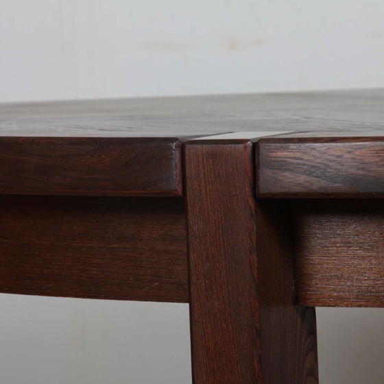 Image 1 of Round extendable wooden dining table produced by Monopoly, 1970