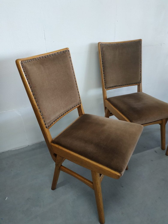 Image 1 of Prachtige set van 3 vintage jaren Scandinavische stijl 50-60 eetkamer keukenstoelen