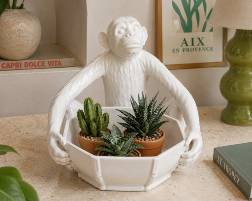 Signé P. D'Anna Monkey Cache-Pot pour Vivai del Sud, Italie années 1970