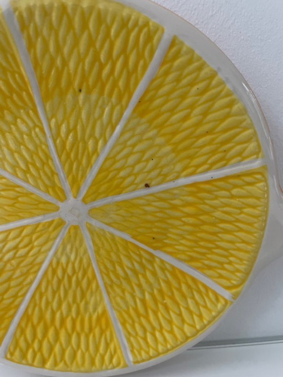 Image 1 of Juego de 2 platos de cerámica con rodajas de naranja