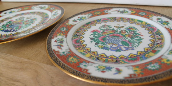 Image 1 of Assiettes chinoises, lot de 2, style Famille Rose, années 1960-70