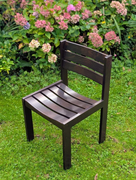 16 X Donker Bruine, Massief Houten Stoelen – Eetkamerstoelen, Wood (photo 2 of 5)