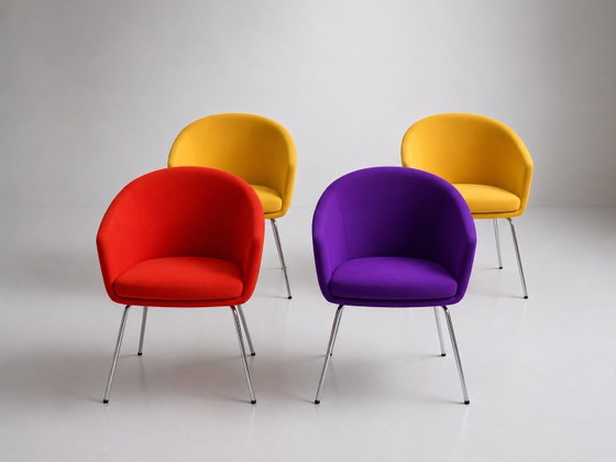 4 x Originele Artifort Megan Fauteuils van Rene Holten – Metal, Textile (photo 3 of 9)