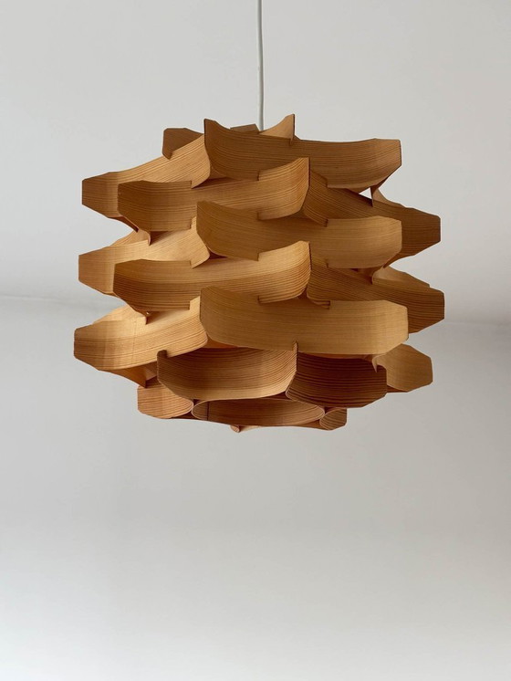 Image 1 of  Mid-Century Wooden Pendant Lamp by Hans-Agne Jakobsson, Sweden, 1970s