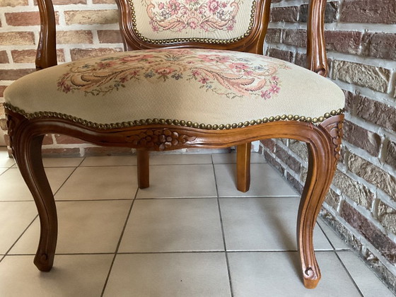Silla antigua Luis XV – Sillones, Textile, Wood (photo 3 of 7)