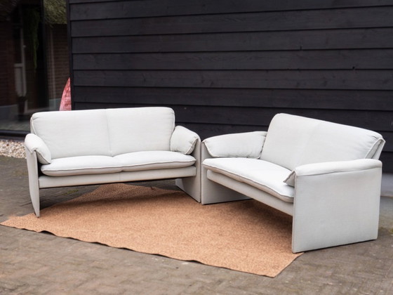 Image 1 of 2x Leolux Bora Bora | Divani di design a 2 posti blu | Zona soggiorno