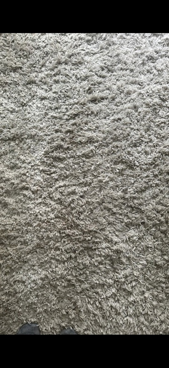 Image 1 of Tappeto a pelo lungo color bianco crema 160x230