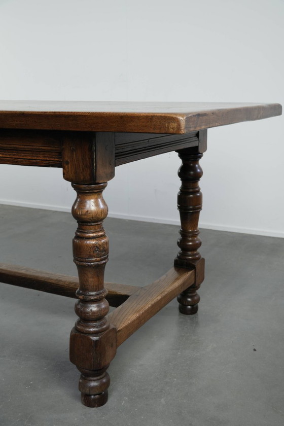 Image 1 of Grote antieke Engelse eikenhouten boeren xxl eettafel in een uniek groot formaat en een prachtig patina uit begin 19e eeuw