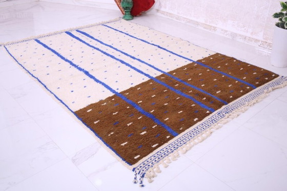 Image 1 of Handmade Beni Ourain Wool Rug: Minimalist Boho Decor 3X2m