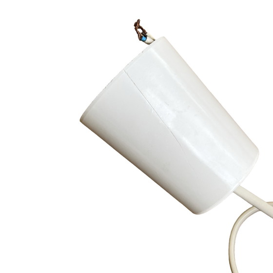 Image 1 of Ceiling lamp with wicker shade, Poland 1960s