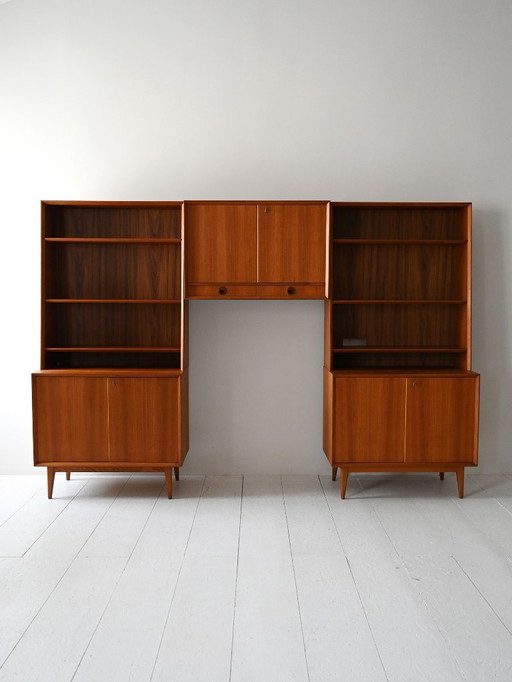 1960er Jahre skandinavisches modulares Regalsystem aus Teakholz