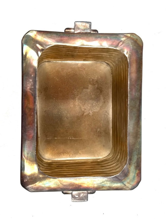 Cubiteras Mid-century Modern bañada en plata, Italia años 40, Jarrones, Metal, Plateado (foto 11 de 13)