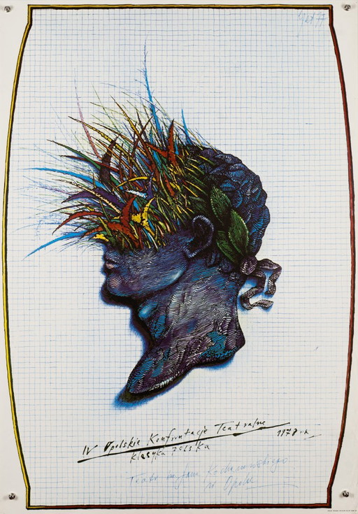 IV Polski Konfrontacje Teatralne – Póster vintage original de 1978 de Eugeniusz Get-Stankiewicz – Póster polaco – 96 x 67 cm