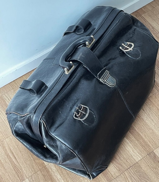 Vintage-Reisetasche aus Leder, Schwarz – reistassen, Calfskin