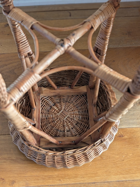 Tabouret vintage en rotin – Bois (photo 6 of 7)