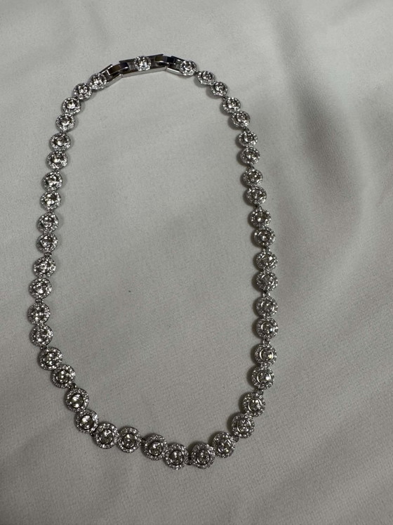 Image 1 of Set di gioielli Swarovski con angeli, collana, bracciale e orecchini, con scatola.