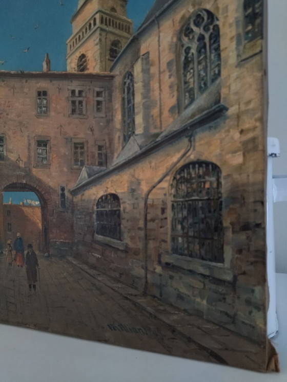 Painting, Old Painting by Hans Franz Edmund Killian - dated 1907, Art, Wood, Canvas, Blue (photo 5 of 13)