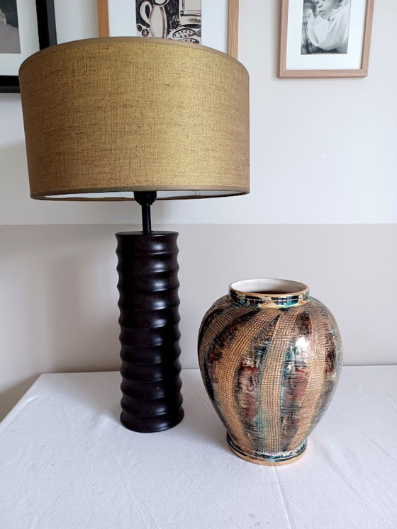 Image 1 of Authentic Hubert Bequet Quaregnon – Brutalist Sculptural Ceramics – Mid-Century Modern – Gold Glaze