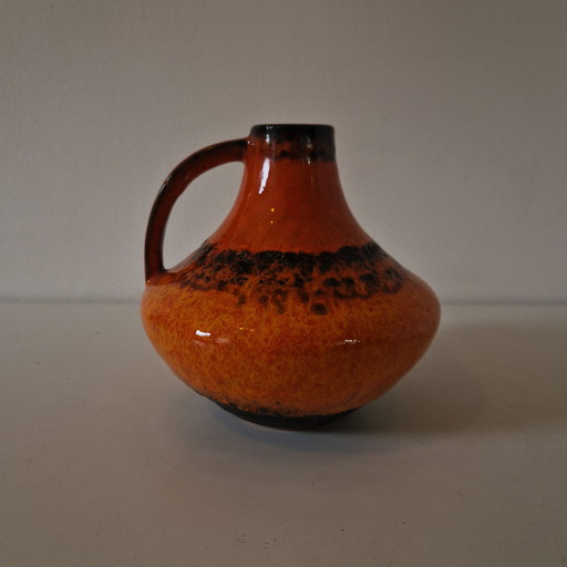 Carstens ceramic orange vintage vase ear vase west germany vase