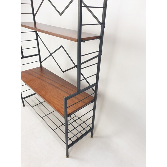 Image 1 of Vintage teak shelf on foot, Italy 1950