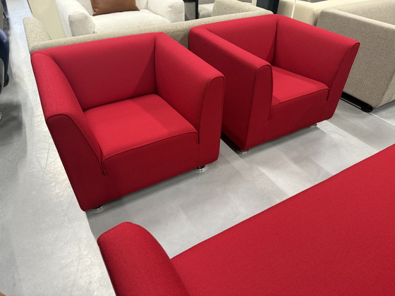 Image 1 of Gelderland 4800 Coin salon 2,5 & 2 places & 2 fauteuils rouge
