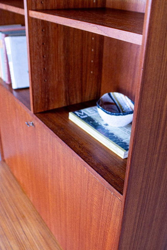 Erik Brouer Segretaria con libreria alta, design danese, metà secolo, teak vintage – Credenze alte, Wood (photo 7 of 17)