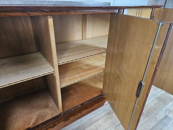 Image 1 of Art Decò oak sideboard for dining room with marble top