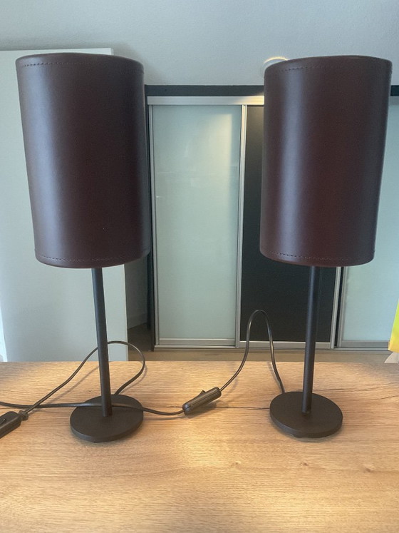 Image 1 of Cuero Design Table/Bed lamps set of two