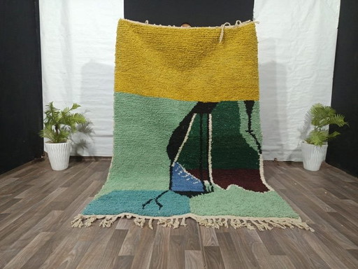 Tapis berbère en laine naturelle tissé main traditionnelle taille 1,5/2,5 m – Ahrend, vloerkleden en tapijten, Wool