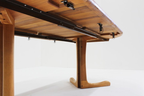 Image 1 of Vintage Danish round extendable dining table solid teak