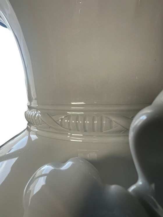 Image 1 of A.K. Kaiser porcelain vase with graceful handcrafted birds - courting blue tits - A masterpiece of porcelain art.