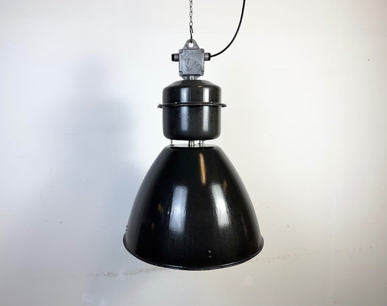 Image 1 of Grote zwarte geëmailleerde industriële hanglamp van Elektrosvit, jaren 60