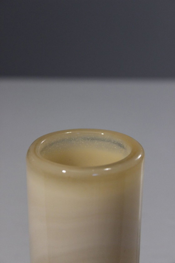 Image 1 of Roller vase alabaster style Maure Vieil Bob Le Bleis Mandelieu 1970s