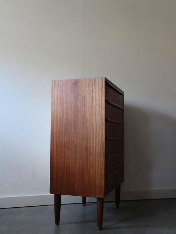 Image 1 of Vintage Deense ladekast in teak, smal!