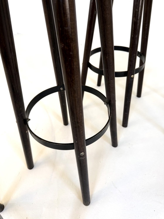 Image 1 of Set van 8 Brutalistische barkrukken ‘80