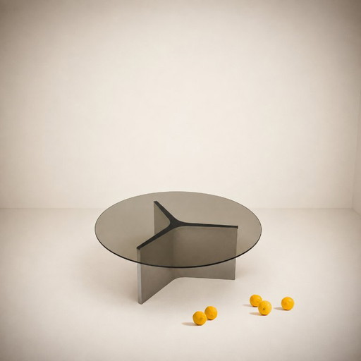 ÉTIENNE FERMIGIER — Drie Salontafels J.E.R., circa 1968 – Glass, Metal (photo 2 of 13)