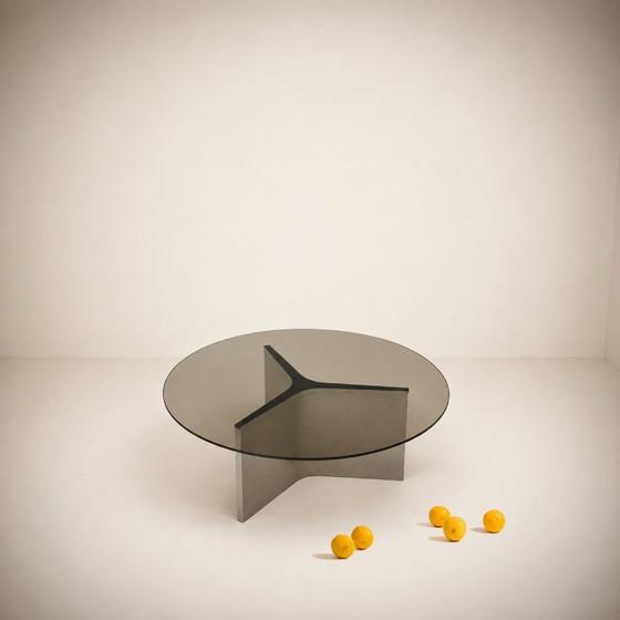 ÉTIENNE FERMIGIER — Drie Salontafels J.E.R., circa 1968 – Glass, Metal (photo 2 of 13)
