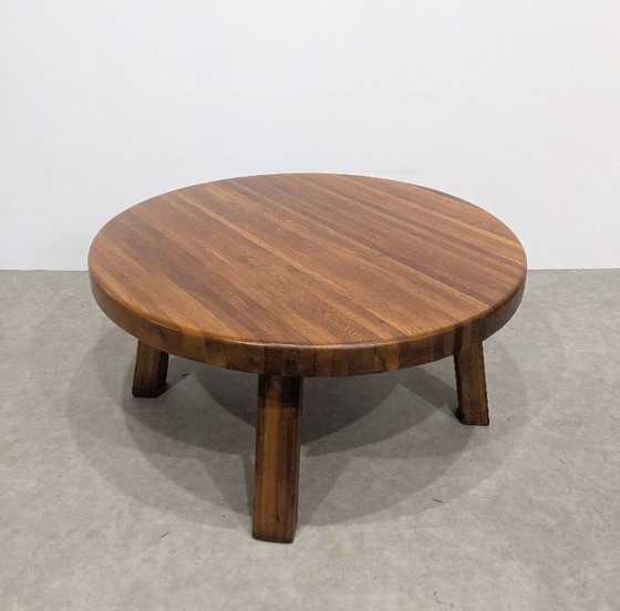 Image 1 of Big Brutalist Coffee Table Solid Teak 1970s