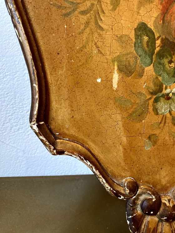Image 1 of Napoleon III style wooden tray, painted between 1860 and 1880