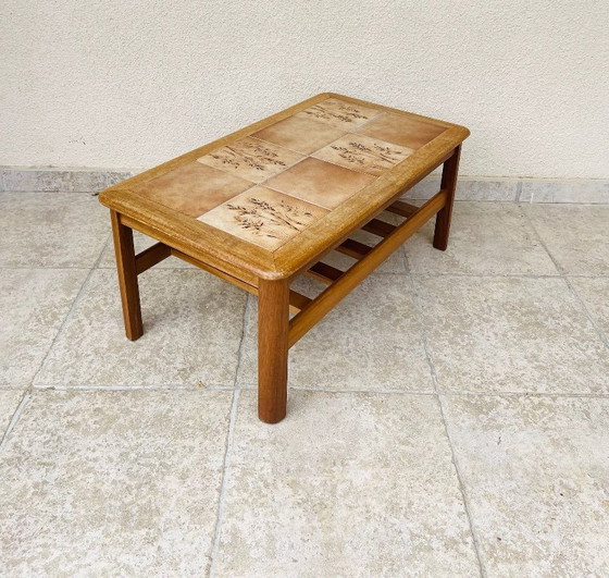 Image 1 of Vintage teak and ceramic coffee table, 1960