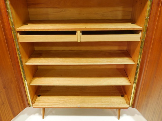 Image 1 of Vintage hallway cabinet / multi-purpose cabinet / linen cupboard – Mid-century walnut cabinet, 1960s, Germany