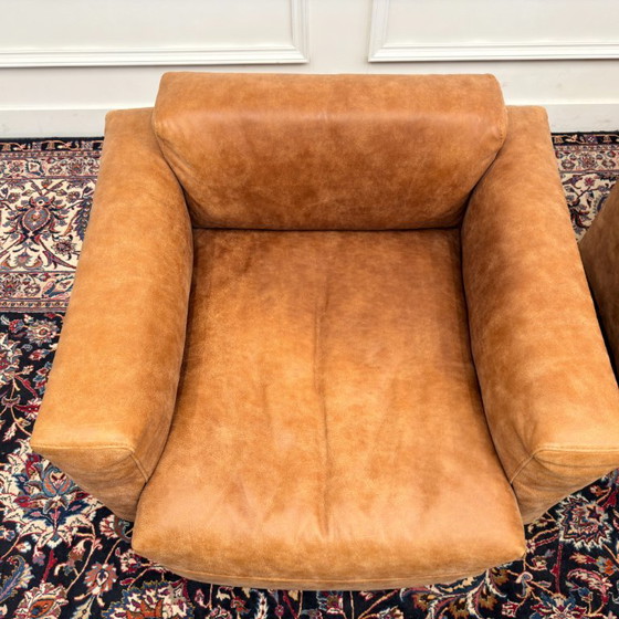 Set Frigerio Cooper Junior Armchairs brown leather (photo 5 of 12)