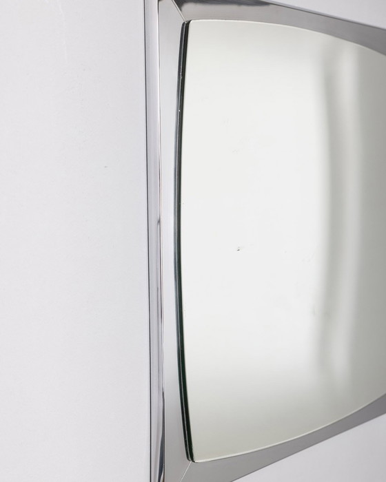Image 1 of Vintage 70s Wall Mirror in Chromed Metal Italian Design