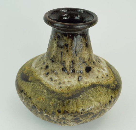 Image 1 of Ruscha-Vase aus der Mitte des 20. Jahrhunderts, Tropfglasur, Erdtöne, Keramikmodell 377-21